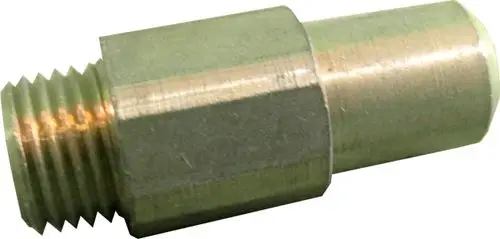 Messingdüse mit Gewinde, die für Erdgas-Anwendungen vorgesehen ist. Das Produkt stammt von der Marke Wolf und hat eine einfache zylindrische Form.